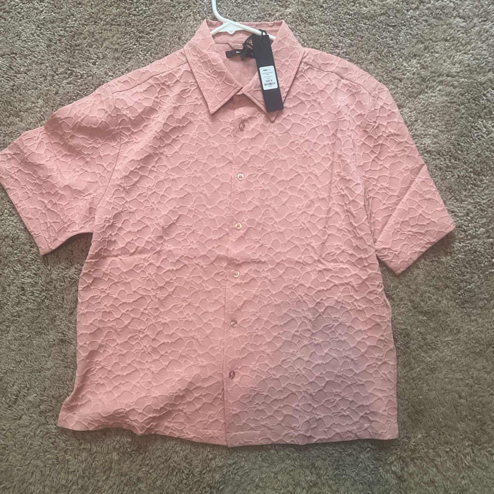 Men's Pink Textured Shirt